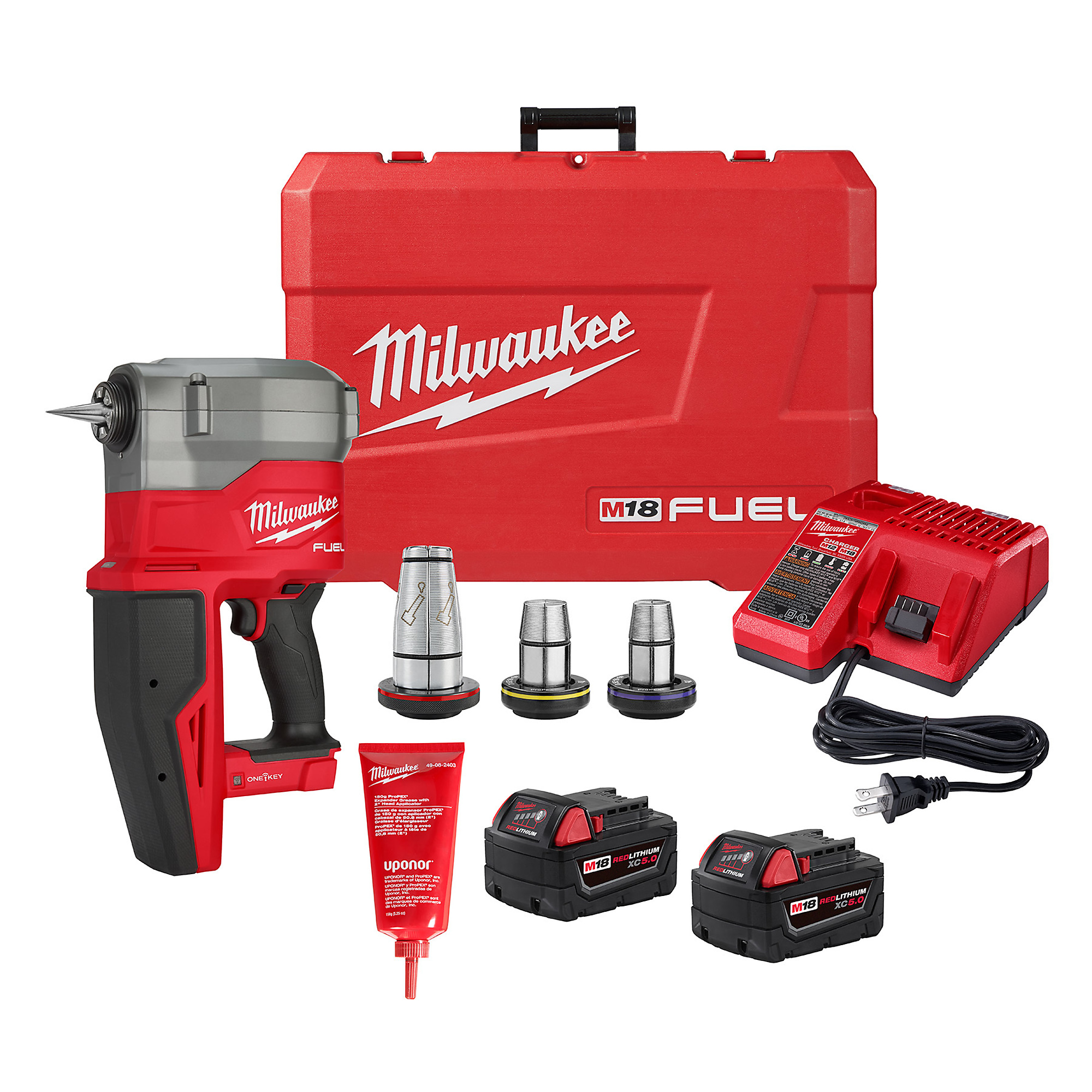 Milwaukee M18 FUEL™ ONE-KEY™, M18 FUEL 2in. ProPEX Expander Kit w/ONE-KEY w/Expndr Heads, Max. Pipe Diameter 2 in, Model# 2932-22XC
